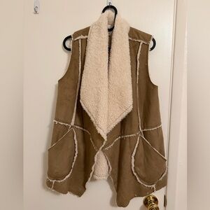 Women's Tan Shearling Vest